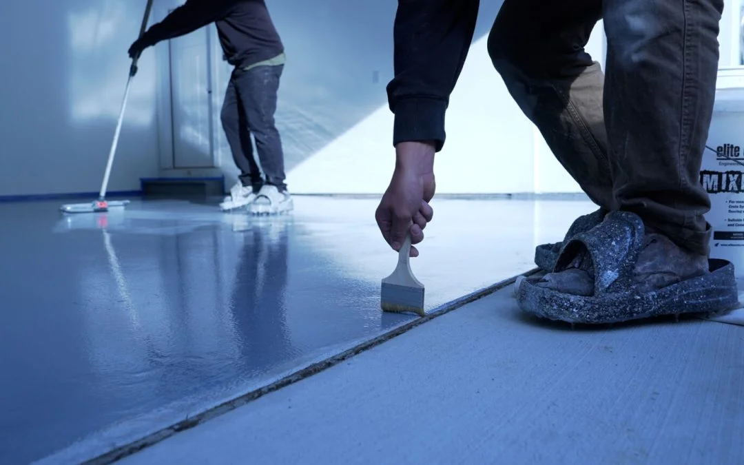 Professional concrete floor coating application in Boise